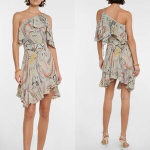 ETRO Printed One-Shoulder Silk Minidress in Multicoloured IT 46
